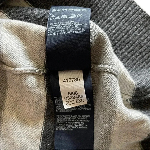 Tommy Hilfiger Wool Blend Gray White Striped Sweater Vest Men’s Large - Picture 7 of 8